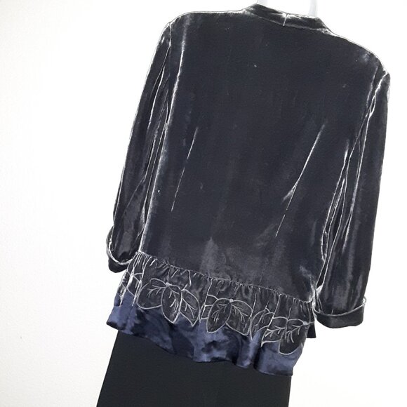 WRAP: Gray Velvet Top-Jacket * Satin-Lined * Soft * 10-12 * Elevate Your Style * - Picture 8 of 9
